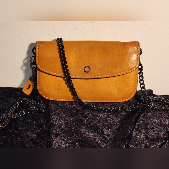 Coach Handbags - Coach 1941 Mustard Crossbody Bag with Chain Strap